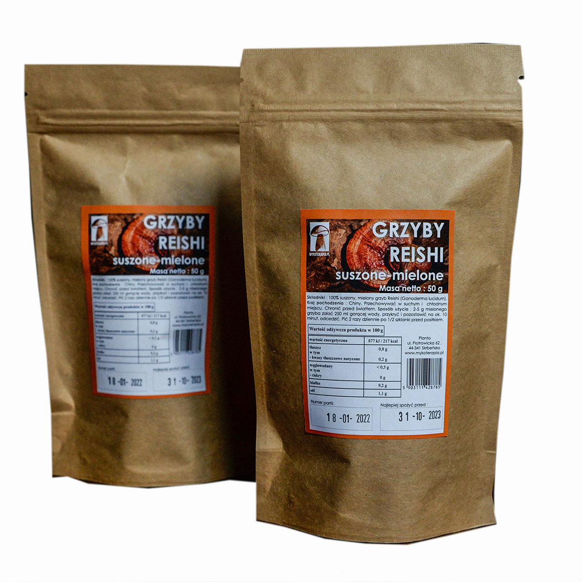 Reishi mielone 50 g – proszek Ganoderma Lucidum grzyb funkcjonalny